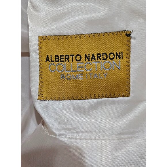 NWT Alberto Nardoni Men's Gold Sequin Blazer Shawl Collar Satin Trim Sz S 232 - Picture 7 of 12